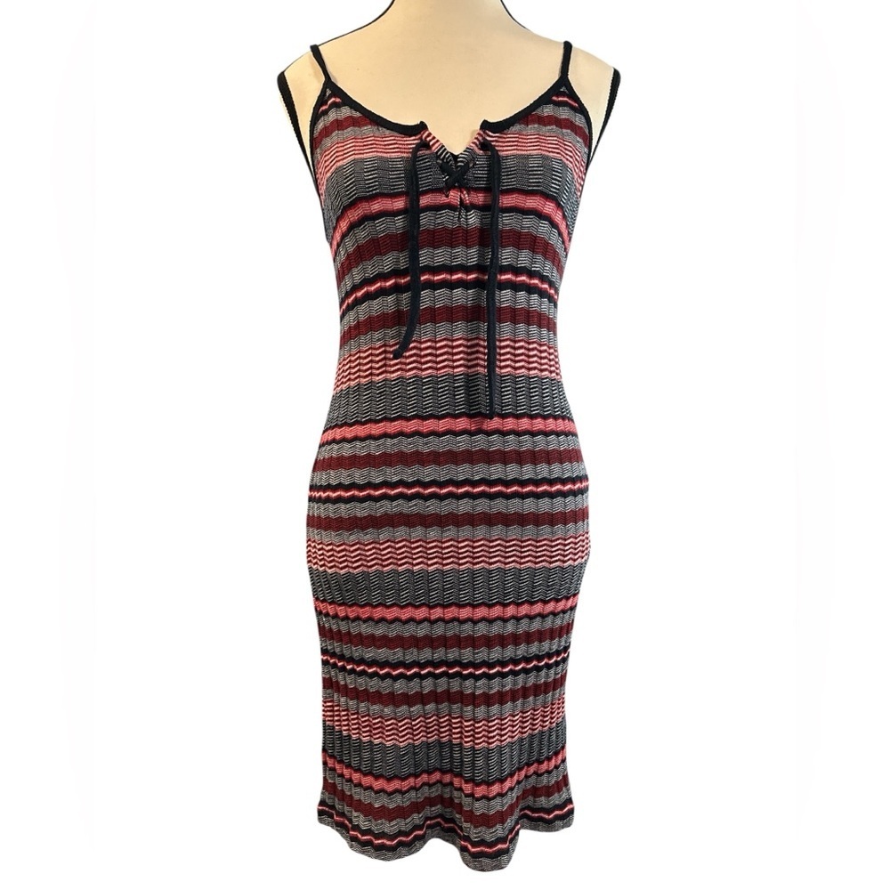 Topshop Red and Navy Blue Bodycon Mini Dress